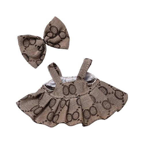 15 cm - 17 cm Puppenkleidung, geeignet für Labubu, 17 cm, 15 cm, Puppenzubehör, sitzend, keine Puppe, Kleidung, braun, 1 Schleife + 1 Kleid 15 cm - 17 cm Puppenkleidung, geeignet für Labubu, 17 cm, 15 cm, Puppenzubehör, sitzend, keine Puppe, Kleidung, braun, 1 Schleife + 1 Kleid von MINGSOLDIER