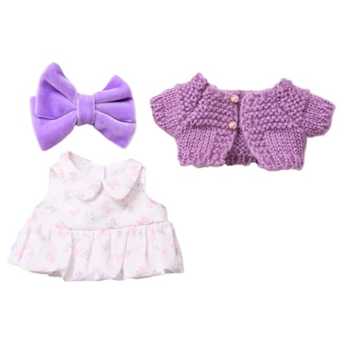 15 cm - 17 cm Puppenkleidung, geeignet für Labubu, 17 cm, 15 cm, Puppenzubehör, sitzend, keine Puppe, Kleidung 1 Mantel + 1 Schleife + 1 Kleid 15 cm - 17 cm Puppenkleidung, geeignet für Labubu, 17 cm, 15 cm, Puppenzubehör, sitzend, keine Puppe, Kleidung 1 Mantel + 1 Schleife + 1 Kleid von MINGSOLDIER