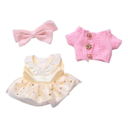 15 cm - 17 cm Puppenkleidung, geeignet für Labubu, 17 cm, 15 cm, Puppenzubehör, sitzend, keine Puppe, Kleidung 1 Mantel + 1 Schleife + 1 gelbes Kleid 15 cm - 17 cm Puppenkleidung, geeignet für Labubu, 17 cm, 15 cm, Puppenzubehör, sitzend, keine Puppe, Kleidung 1 Mantel + 1 Schleife + 1 gelbes Kleid von MINGSOLDIER