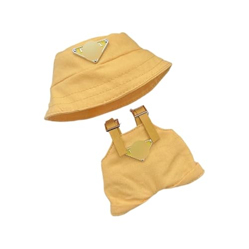 15 cm - 17 cm Puppenkleidung, geeignet für Labubu, 17 cm, 15 cm, Puppenzubehör, sitzend, keine Puppe, nur Kleidung, gelb, 1 Hut + 1 Strampler 15 cm - 17 cm Puppenkleidung, geeignet für Labubu, 17 cm, 15 cm, Puppenzubehör, sitzend, keine Puppe, nur Kleidung, gelb, 1 Hut + 1 Strampler von MINGSOLDIER