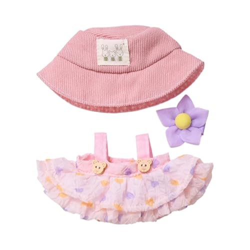 15 cm - 17 cm Puppenkleidung, geeignet für Labubu, 17 cm und 15 cm, Puppenzubehör, sitzend, keine Puppe, 1 rosa Gaze-Kleid, 1 rosa Gaze-Kleid, 1 lila kleiner Blumenkopfschmuck 15 cm - 17 cm Puppenkleidung, geeignet für Labubu, 17 cm und 15 cm, Puppenzubehör, sitzend, keine Puppe, 1 rosa Gaze-Kleid, 1 rosa Gaze-Kleid, 1 lila kleiner Blumenkopfschmuck von MINGSOLDIER