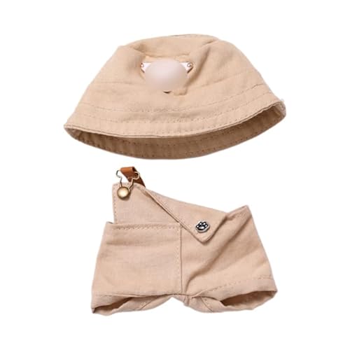 15 cm - 17 cm Puppenkleidung, geeignet für Labubu 17 cm 15 cm Puppenzubehör, sitzend, keine Puppe, nur Kleidung, 1 Overall + 1 Hut, brauner Anzug 15 cm - 17 cm Puppenkleidung, geeignet für Labubu 17 cm 15 cm Puppenzubehör, sitzend, keine Puppe, nur Kleidung, 1 Overall + 1 Hut, brauner Anzug von MINGSOLDIER