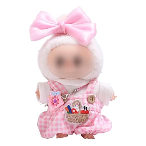 15 cm - 17 cm Puppenkleidung, geeignet für Labubu 17 cm 15 cm Puppenzubehör sitzend keine Puppe nur Kleidung 1 Shirt + 1 Schleife + 1 Kamera + 1 rosa Strampler 15 cm - 17 cm Puppenkleidung, geeignet für Labubu 17 cm 15 cm Puppenzubehör sitzend keine Puppe nur Kleidung 1 Shirt + 1 Schleife + 1 Kamera + 1 rosa Strampler von MINGSOLDIER