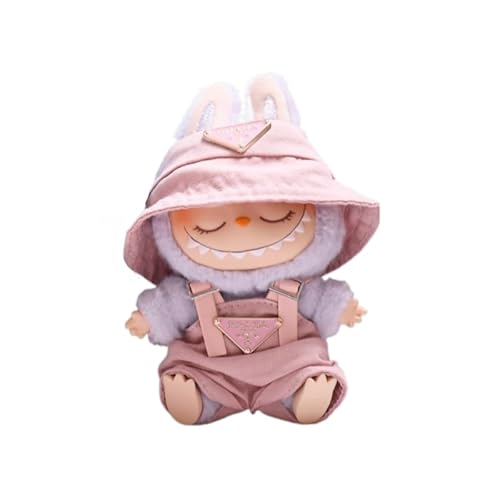 17 cm Puppenkleidung, geeignet für 17 cm große Labubu-Puppen, Zubehör, sitzend, 1 Strampler + 1 Hut, rosa Set, keine Puppe 17 cm Puppenkleidung, geeignet für 17 cm große Labubu-Puppen, Zubehör, sitzend, 1 Strampler + 1 Hut, rosa Set, keine Puppe von MINGSOLDIER
