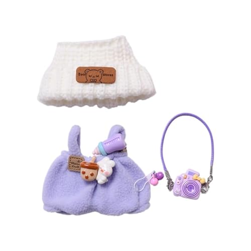 17 cm Puppenkleidung, geeignet für 17 cm große Labubu-Puppenzubehör, sitzend, 1 Hut + 1 Strampler + 1 Kamerarucksack, keine Puppe 17 cm Puppenkleidung, geeignet für 17 cm große Labubu-Puppenzubehör, sitzend, 1 Hut + 1 Strampler + 1 Kamerarucksack, keine Puppe von MINGSOLDIER