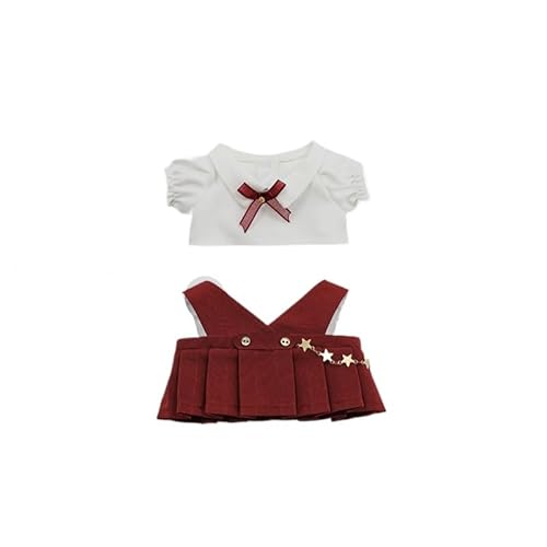 20 cm Plüschpuppen-Kleidungsset aus Baumwolle für 1 Hemd + 1 rotes Kleid ohne Puppe von MINGSOLDIER
