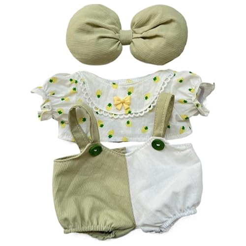 38 cm Puppenkleidung, geeignet für 38 cm große Labubu-Puppen, Zubehör, 1 Hemd + 1 Strampler + 1 Schleife, grünes Set, keine Puppe 38 cm Puppenkleidung, geeignet für 38 cm große Labubu-Puppen, Zubehör, 1 Hemd + 1 Strampler + 1 Schleife, grünes Set, keine Puppe von MINGSOLDIER