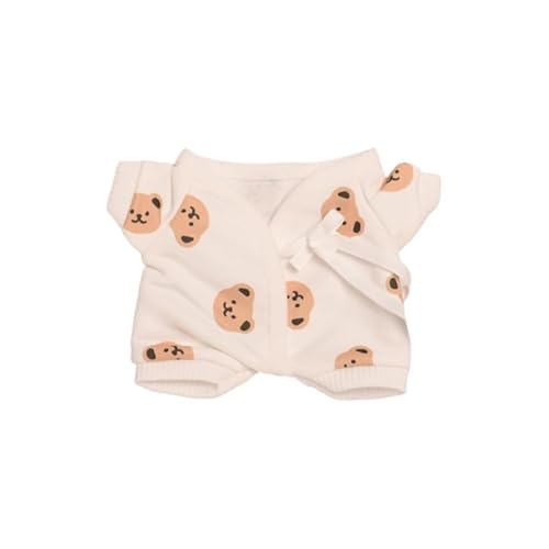 Baumwoll-Puppen-Kleidungs-Set für 20 cm Plüschpuppen, Zubehör, Anzug, grau, 1 weißer Schlafanzug ohne Puppe Baumwoll-Puppen-Kleidungs-Set für 20 cm Plüschpuppen, Zubehör, Anzug, grau, 1 weißer Schlafanzug ohne Puppe von MINGSOLDIER
