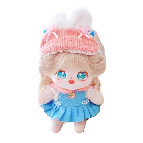 Baumwoll-Puppen-Kleidungs-Set für 20 cm Plüschpuppen, Zubehör-Anzug, 1 Brillenetui, 1 Hemd, 1 Riemenkleid, 1 Tasche, keine Puppe von MINGSOLDIER