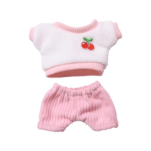 Baumwoll-Puppen-Kleidungsset für 16 cm große Luky Cat Puppen, Zubehör Anzug 1 Hose + 1 Shirt, rosa Set ohne Puppe Baumwoll-Puppen-Kleidungsset für 16 cm große Luky Cat Puppen, Zubehör Anzug 1 Hose + 1 Shirt, rosa Set ohne Puppe von MINGSOLDIER