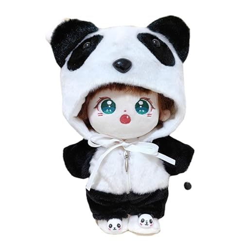 Baumwoll-Puppen-Kleidungsset für 20 cm Plüschpuppen, Zubehör-Anzug, 1 Kopfbedeckung, 1 Overall, 1 Schuhe, Panda-Set, keine Puppe Baumwoll-Puppen-Kleidungsset für 20 cm Plüschpuppen, Zubehör-Anzug, 1 Kopfbedeckung, 1 Overall, 1 Schuhe, Panda-Set, keine Puppe von MINGSOLDIER