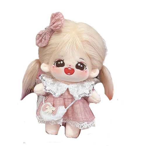 Baumwoll-Puppen-Kleidungsset für 20 cm Plüschpuppen, Zubehör-Anzug, 1 Tasche + 1 Schleife + 1 Kleid, süßes Set ohne Puppe Baumwoll-Puppen-Kleidungsset für 20 cm Plüschpuppen, Zubehör-Anzug, 1 Tasche + 1 Schleife + 1 Kleid, süßes Set ohne Puppe von MINGSOLDIER