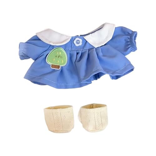 Baumwoll-Puppen-Kleidungsset für 20 cm Plüschpuppen, Zubehör-Anzug, 1 blaues Kleid + 1 Schuhe, keine Puppe Baumwoll-Puppen-Kleidungsset für 20 cm Plüschpuppen, Zubehör-Anzug, 1 blaues Kleid + 1 Schuhe, keine Puppe von MINGSOLDIER