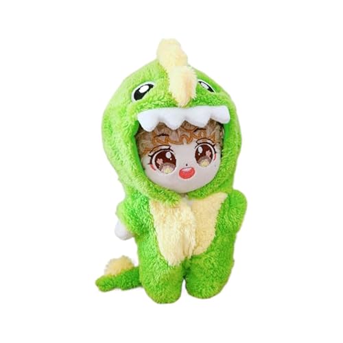 Baumwoll-Puppen-Kleidungsset für 20 cm Plüschpuppen, Zubehör-Anzug, 1 grüner Dinosaurier-Overall ohne Puppe Baumwoll-Puppen-Kleidungsset für 20 cm Plüschpuppen, Zubehör-Anzug, 1 grüner Dinosaurier-Overall ohne Puppe von MINGSOLDIER