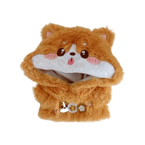 Baumwoll-Puppen-Kleidungsset für 20 cm Plüschpuppen, Zubehör-Anzug, 1 hellbrauner Kapuzenpullover, keine Schuhe, keine Puppe von MINGSOLDIER
