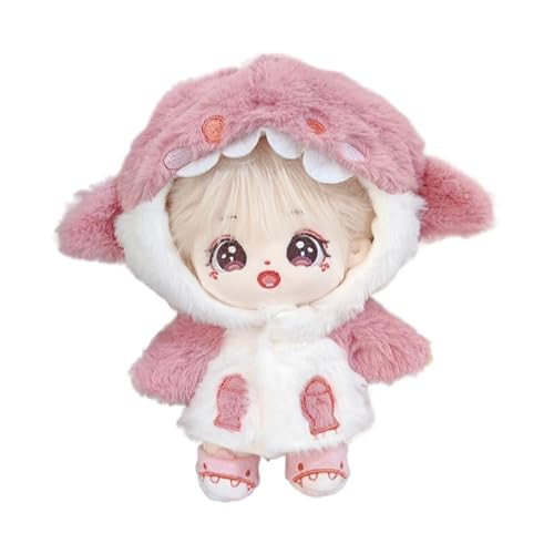 Baumwoll-Puppen-Kleidungsset für 20 cm Plüschpuppen, Zubehör-Anzug, 1Hai-Overall + 1 Schuhe, Rosa, Set ohne Puppe Baumwoll-Puppen-Kleidungsset für 20 cm Plüschpuppen, Zubehör-Anzug, 1Hai-Overall + 1 Schuhe, Rosa, Set ohne Puppe von MINGSOLDIER