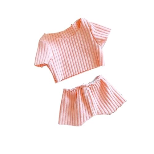 Baumwoll-Puppen-Kleidungsset für 20 cm Plüschpuppen, Zubehör Anzug 1 Oberteil + 1 Hose, Rosa, Set ohne Puppe Baumwoll-Puppen-Kleidungsset für 20 cm Plüschpuppen, Zubehör Anzug 1 Oberteil + 1 Hose, Rosa, Set ohne Puppe von MINGSOLDIER