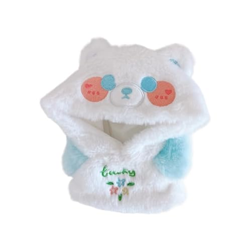 Baumwoll-Puppen-Kleidungsset für 20 cm Plüschpuppen, Zubehör Anzug ohne Schuhe, 1 weißer Bären-Kapuzenpullover, keine Puppe von MINGSOLDIER