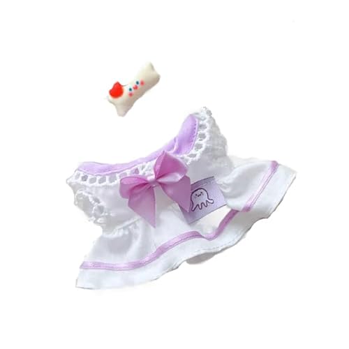 Labubu-Puppen-Kleidungs-Set für 17 cm große Labubu-Zubehör, Anzug für keine Puppe, nur Kleidung, 1 Kleid + 1 Haarnadel (Purple Dreamer, 2-teiliges Set) von MINGSOLDIER