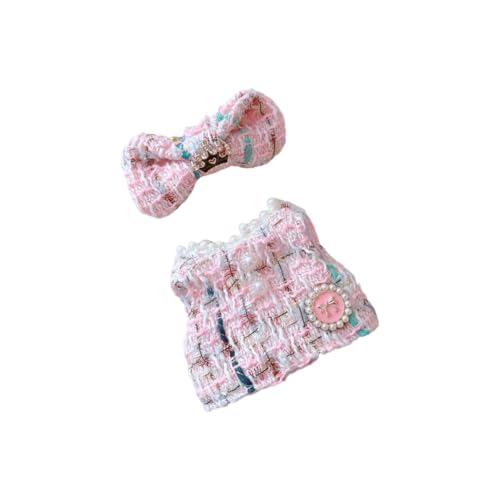 Labubu-Puppen-Kleidungs-Set für 17 cm große Labubu-Zubehör, Anzug ohne Puppe, 1 Haarnadel + 1 Kleid (pinkes Set) von MINGSOLDIER