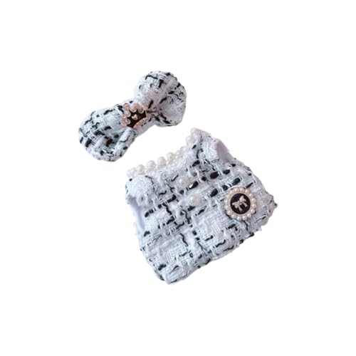 Labubu-Puppen-Kleidungs-Set für 17 cm große Labubu-Zubehör, Anzug ohne Puppe, 1 Haarnadel + 1 Kleid (weißes Set) von MINGSOLDIER