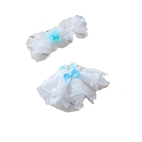 Labubu-Puppen-Kleidungs-Set für 17 cm große Labubu-Zubehör, nur für Puppen, 1 Haarband und 1 Kleid (weißes Spitzenkleid, 2-teiliges Set) von MINGSOLDIER