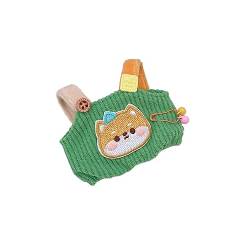 Labubu Puppenkleidungs-Set für 17 cm große Labubu-Zubehör, Anzug für keine Puppe, nur Kleidung (1 dunkelgrüner Strampler) von MINGSOLDIER