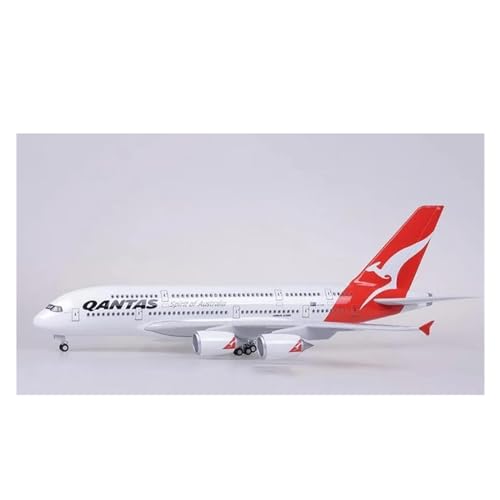 Flugzeug Spielzeug Für QANTAS Flugzeug 380 A380 Airline Modell Licht Und Rad Druckguss Kunststoff Harz Flugzeug Sammlung Zeigen 36.5 cm Maßstab 1/200 (Größe : Without Light) von MINGYTN