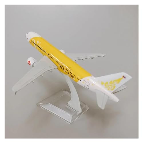 MINGYTN Flugzeug Spielzeug 16 cm Thailand Air Thai Airlines Airbus 320 A320 Airways Legierungsmetall, Maßstab 1:400, Druckguss-Flugzeug, Modellflugzeug, Flugzeug, Gelb von MINGYTN