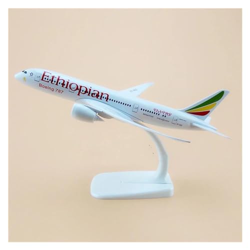 MINGYTN Flugzeug Spielzeug Für Äthiopische Fluggesellschaften Boeing B787 Airlines Modell Druckguss Legierung Flugzeug Flugzeug Sammlung Kid Display 1/300 Skala 20CM von MINGYTN