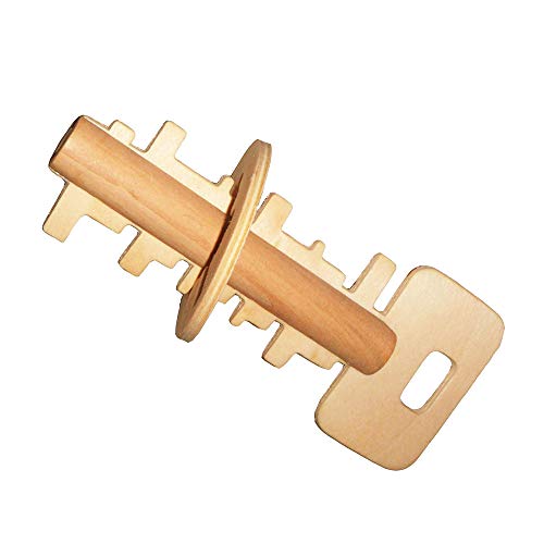 MINGZE 3D Holzpuzzle Denksportaufgaben, Knobelspiele Geduldspiel aus Holz Holzspielzeug, Logisches Spielzeug und Geschenk für Kinder und Erwachsene (Key Lock) von MINGZE