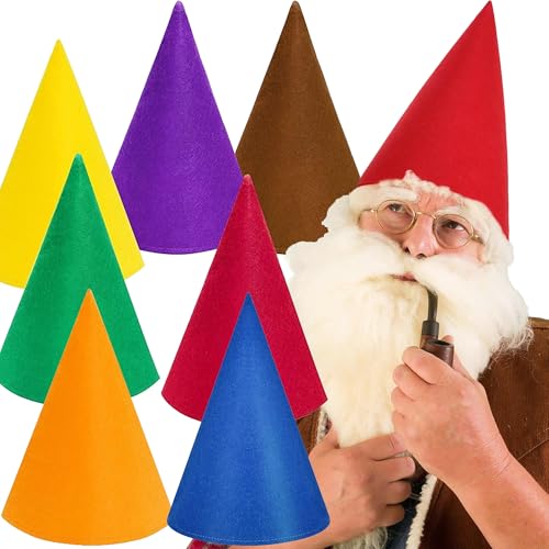 MINGZE 7 StüCk ZwergenmüTze Neuartige, Lustige Schlumpf MüTze Zwergenmütze Kinder, Lustige MüTze Perfekt für KostüMpartys Karneval Halloween Weihnachten Kostüm von MINGZE