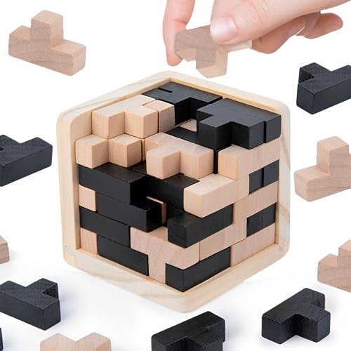MINGZE Holzpuzzles Denkaufgabe Spielzeug 54 T-förmigen Blöcke Geometrische Intelligenz Spiel Sphere Puzzles Für Erwachsene/Kinder MINGZE Holzpuzzles Denkaufgabe Spielzeug 54 T-förmigen Blöcke Geometrische Intelligenz Spiel Sphere Puzzles Für Erwachsene/Kinder von MINGZE