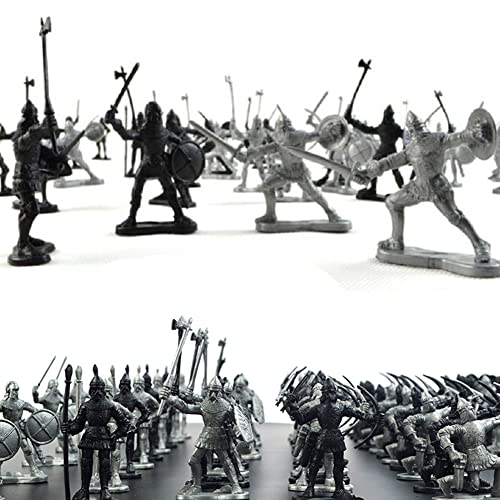 MINHADISI Mittelalter Spielzeugsoldat Figuren, Soldaten Spielzeug Figuren Set, 5-7cm Armee Soldaten Militärfiguren, Miniatur Spielzeug Soldaten Miniaturen Home Tischdekoration (60 Stück) von MINHADISI