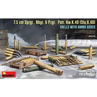MINIART 35375 1:35 7.5 cm Sprgr., Nbgr. & Pzgr. Patr. Kw.K.40 (Stu.K.40) Shells with Ammo Boxes von MINIART