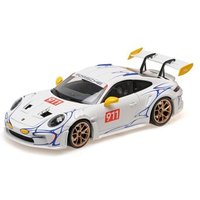 MINICHAMPS 110062042 1:18 PORSCHE 911 (992) GT3RS - 2023 - WHITE/YELLOW DECOR von MINICHAMPS