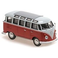 MINICHAMPS 940052301 1:43 VOLKSWAGEN SAMBA BUS - 1961 - GREY/RED von MINICHAMPS