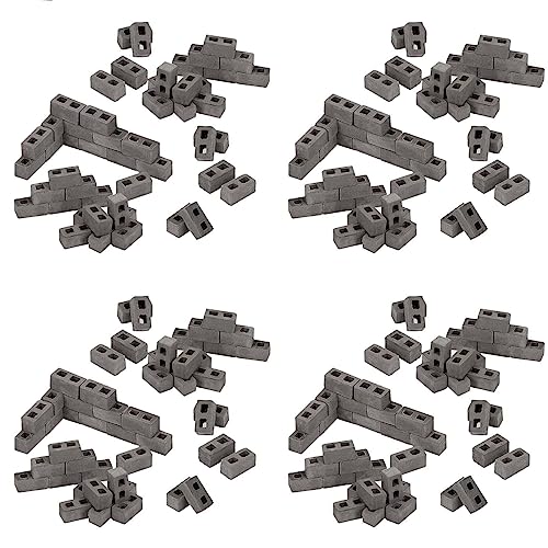 MINIDAHL 240 Packungen Cinder Blocks Maßstab 1:12 Mini Bricks Beton Miniatur Bricks Winzige Landschaft Gestaltung Puppenhaus Zubehör von MINIDAHL