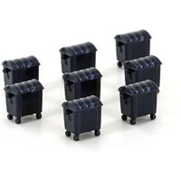 LEMKE COLLECTION LC46001 MINIS 1:160 8er Set Mülltonnen, groß, schwarz von MINIS 1:160