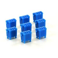LEMKE COLLECTION LC46002 MINIS 1:160 8er Set Mülltonnen, groß, blau von MINIS 1:160