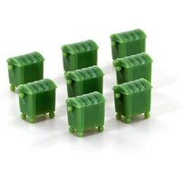 LEMKE COLLECTION LC46004 MINIS 1:160 8er Set Mülltonnen, groß, grün von MINIS 1:160