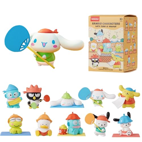 MINISO Blind Box, Cinnamoroll Blind Box Figuren, 6,3 cm, Let's Take A Sauna Serie, zufälliges Design, Blind Box Spielzeug für Sammelfiguren, Geburtstagsgeschenkidee, 1 Stück MINISO Blind Box, Cinnamoroll Blind Box Figuren, 6,3 cm, Let's Take A Sauna Serie, zufälliges Design, Blind Box Spielzeug für Sammelfiguren, Geburtstagsgeschenkidee, 1 Stück von MINISO