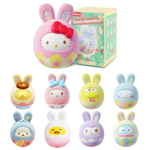 MINISO Sanrio Blind Box, Hello Kitty Blind Box Figur, 6,3 cm Kuromi Ostereier-Serie, zufälliges Design, Sanrio Osterhase Jalousien Box Spielzeug, My Melody Sammelfiguren, Oster-Geschenkidee, 1 Stück MINISO Sanrio Blind Box, Hello Kitty Blind Box Figur, 6,3 cm Kuromi Ostereier-Serie, zufälliges Design, Sanrio Osterhase Jalousien Box Spielzeug, My Melody Sammelfiguren, Oster-Geschenkidee, 1 Stück von MINISO