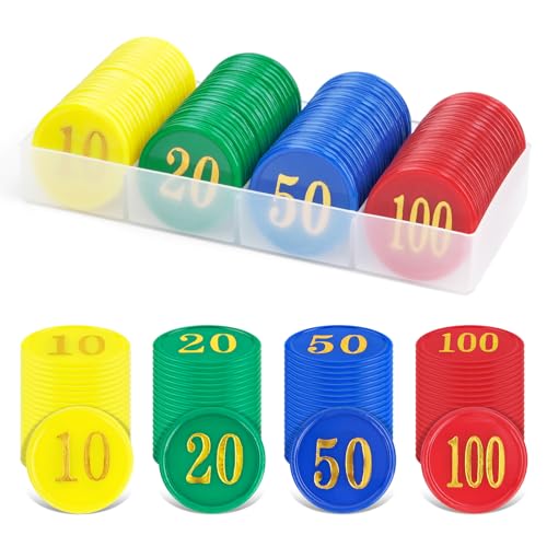 MINISOISO 80 Stück Pokerchips, Spielchips Wertmarken Karten Poker Chips Roulette Spiel Bingo Chips mit Wert Blackjack Set für Counting Marker Casino Pokerset von MINISOISO
