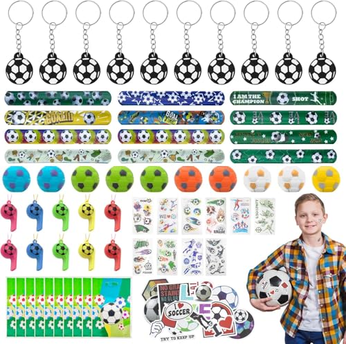 MINISOISO FußBall Party Mitgebsel Kinder,112 StüCk FußBall Geschenke Kindergeburtstag,Fussball Mitgebsel Jungen Set Mit Geschenk Taschen, Schnapparmband, Pfeifen, TemporäRe Tattoo, Spinning-FußBall MINISOISO FußBall Party Mitgebsel Kinder,112 StüCk FußBall Geschenke Kindergeburtstag,Fussball Mitgebsel Jungen Set Mit Geschenk Taschen, Schnapparmband, Pfeifen, TemporäRe Tattoo, Spinning-FußBall von MINISOISO