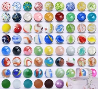 MINISOISO Glasmurmeln,80PCS Glas Murmeln Kinder,Kleine Bunte Glasmurmeln mit Exquisite Box,Transparent Handgefertigte Glasmurmel,Murmelspiele für Kinder,Für Dekoration Oder Murmelspie(Zufällige Farbe) von MINISOISO