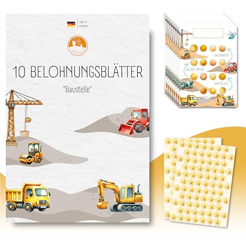MINITALES Belohnungstafel Kinder – Belohnungssystem mit 10 Blättern & Stickern für Töpfchentraining, Routine & Aufgaben | Aufgabentafel & Routine Planer Kinder ab 3, 4, 6 Jahren von MINITALES