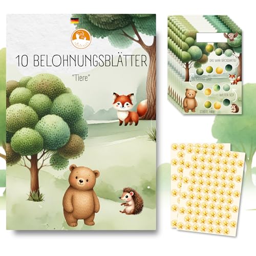 MINITALES Belohnungstafel Kinder – Belohnungssystem mit 10 Blättern & Stickern für Töpfchentraining, Routine & Aufgaben | Aufgabentafel & Routine Planer Kinder ab 3, 4, 6 Jahren von MINITALES