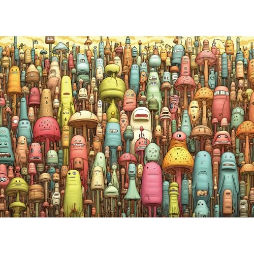 Dichte Monster Puzzles 1000 Teile Cartoon Charaktere Puzzles für Erwachsene 1000 Teile mit Buchstaben auf der Rückseite Lustig Hart Unmöglich Schwierig Herausfordernd Familienpuzzle Fantasy Kunst Dichte Monster Puzzles 1000 Teile Cartoon Charaktere Puzzles für Erwachsene 1000 Teile mit Buchstaben auf der Rückseite Lustig Hart Unmöglich Schwierig Herausfordernd Familienpuzzle Fantasy Kunst von MINIWAN