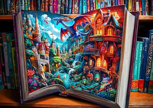 Magic Story Puzzle für Erwachsene, 1000 Teile Magic Castle Puzzle für Erwachsene mit Buchstaben auf der Rückseite, herausfordernde Familien-Puzzle-Spiele, Geschenk für Männer, Frauen, Senioren, Größe Magic Story Puzzle für Erwachsene, 1000 Teile Magic Castle Puzzle für Erwachsene mit Buchstaben auf der Rückseite, herausfordernde Familien-Puzzle-Spiele, Geschenk für Männer, Frauen, Senioren, Größe von MINIWAN